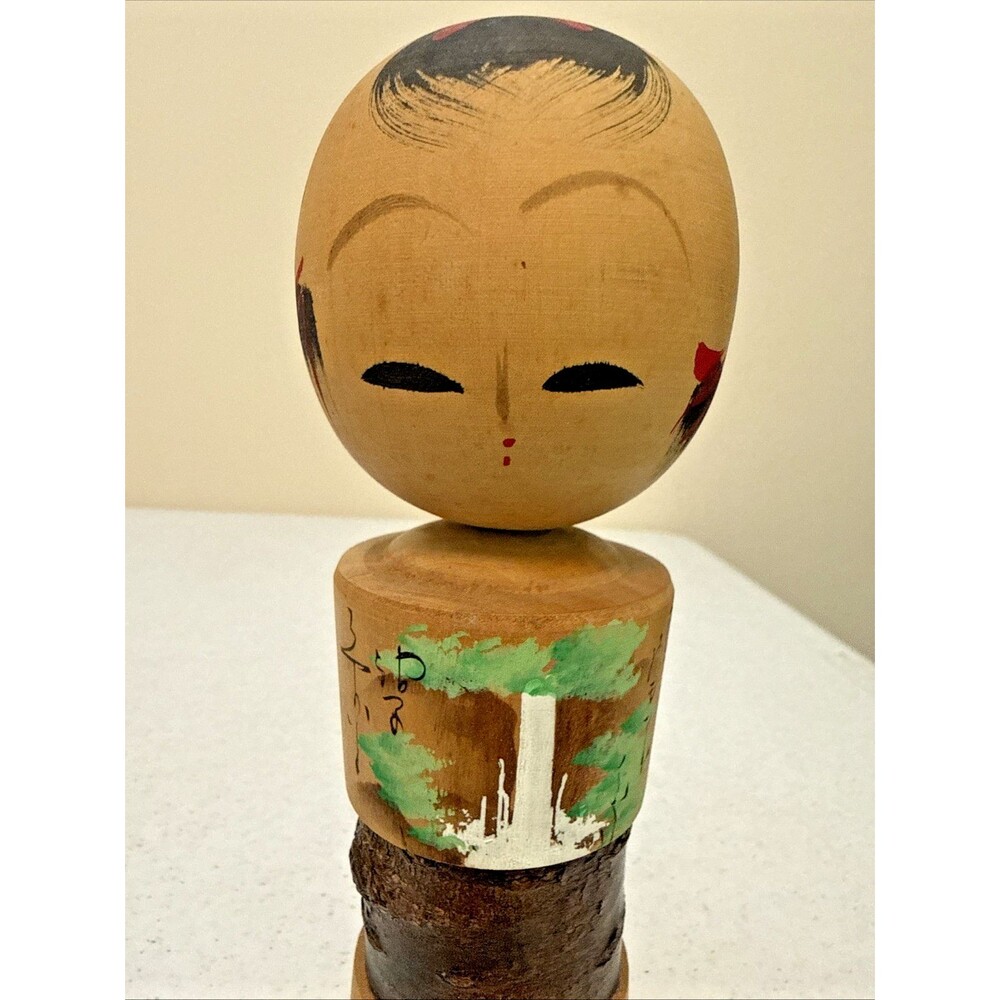 Vtg RARE Kokeshi Dolls Japanese Wood Handpainted Engraved Artist - Picture 7 of 16